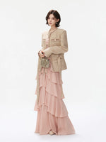 Sequin Tweed Tie Waist Jacket