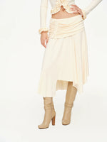 Ruched Ruffle Cardigan & Skirt Set