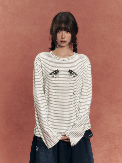 Diamond Tears Striped Tee