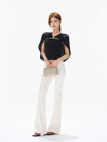 Metal Buckle Cutout Top