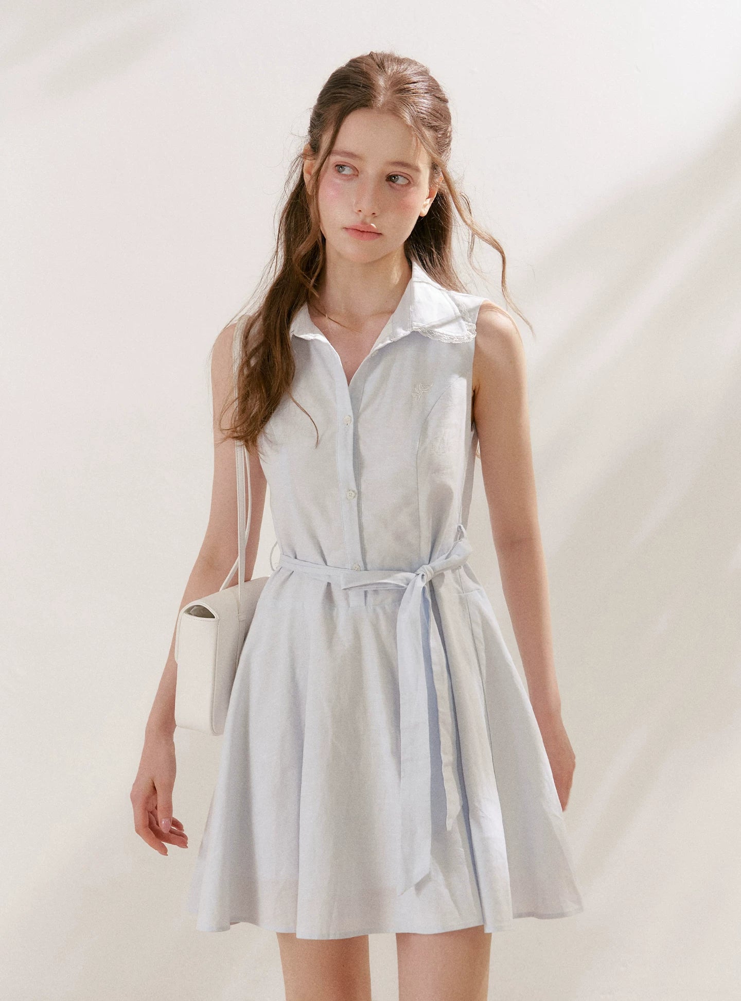 Blue Sleeveless Polo Mini Dress