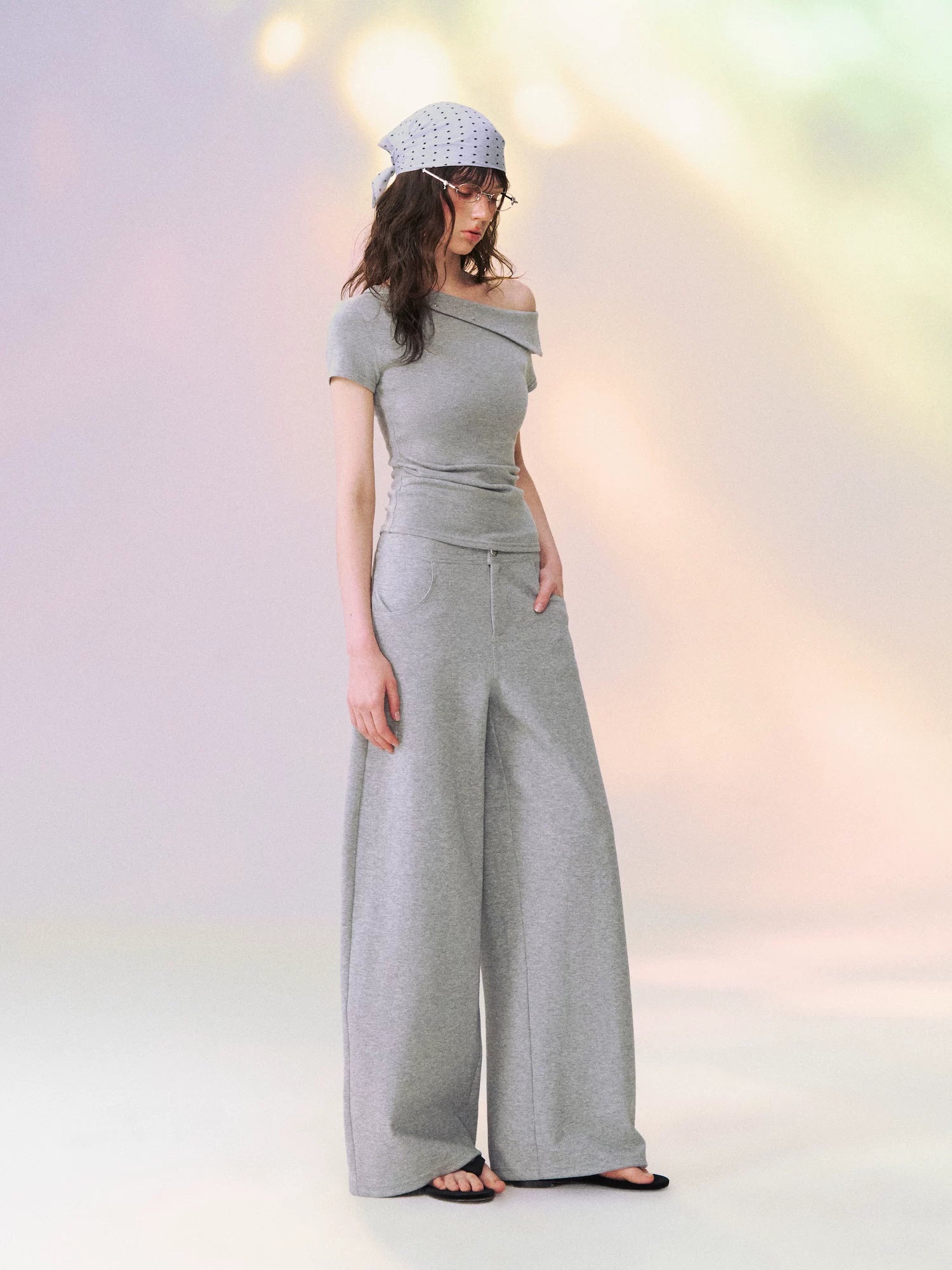 Airy Asym Tee Pants Set