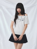 Star Print Off Shoulder Tee
