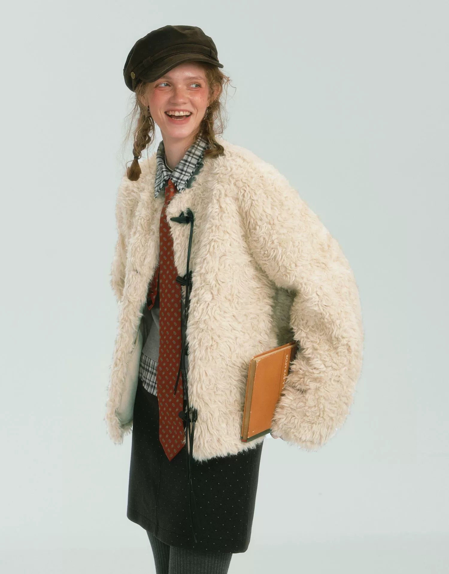 Beige Fringed Toggle Coat