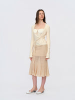 Beige Wool-Knit Mermaid Skirt
