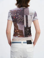 Breathable Mesh Two-Piece Rolled Sleeve Tee