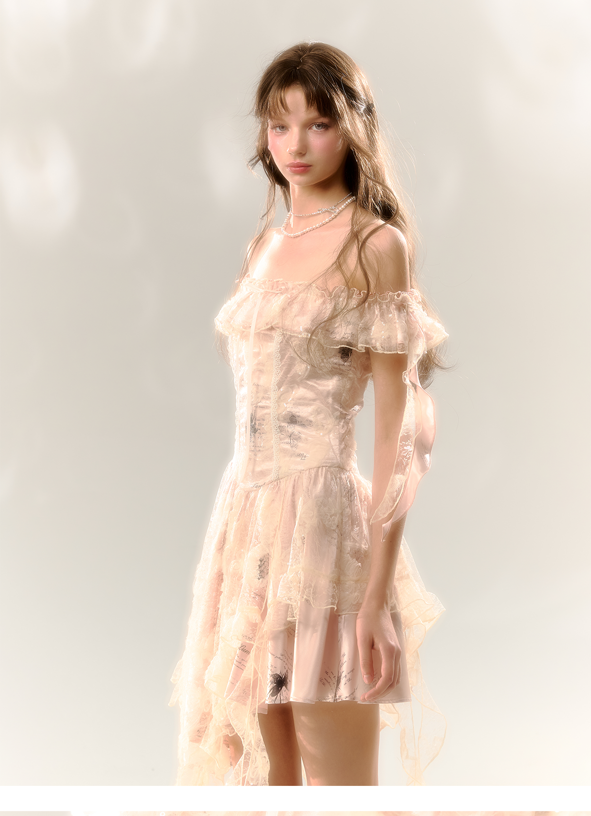 Pink Butterfly Lace Dress