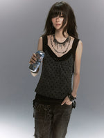 Polka Dot Cowl Vest