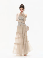 Pleated Mesh Skirt