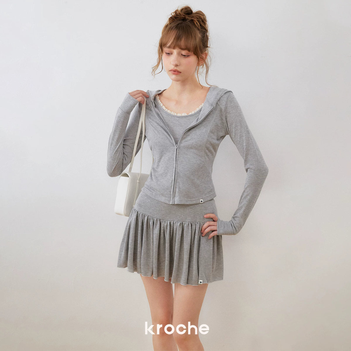 Lace Hooded Skirt Set