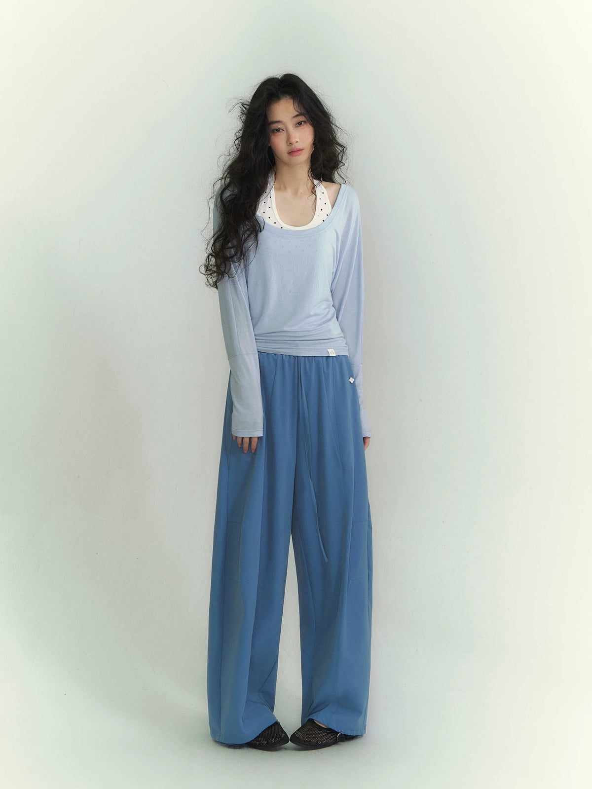 Polka Dot Layered Contrast Tee Set