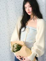 Striped Bandeau Cardigan Set