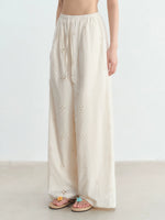 Cut-out Embroidered Casual Pants