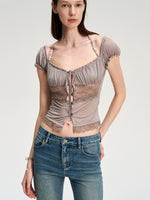 Purple Acetate Lace Beaded Cardigan
