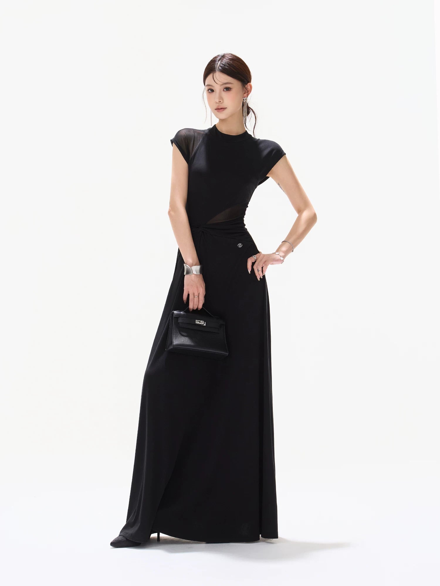 Black Swan Mesh Maxi Dress