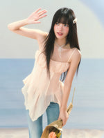 Asymmetrical Chiffon Corset Top