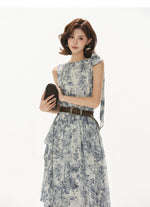 Forest Print Chiffon Dress