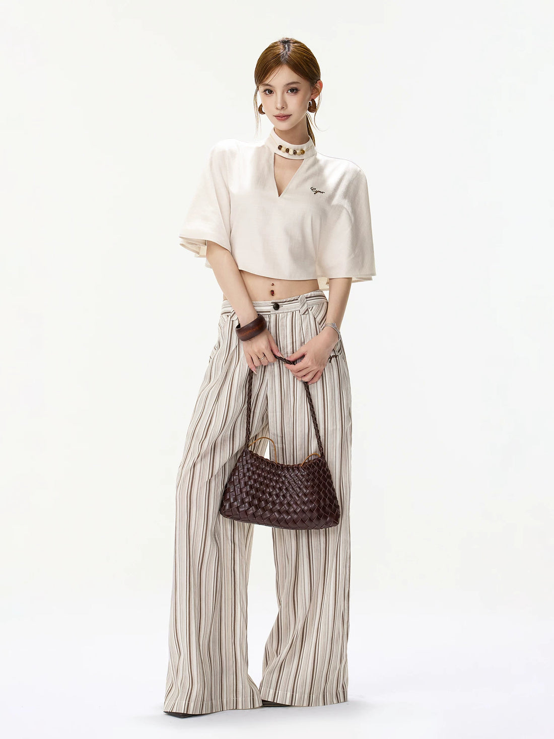 Striped Wide-Leg Pants