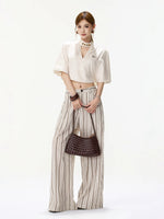 Striped Wide-Leg Pants