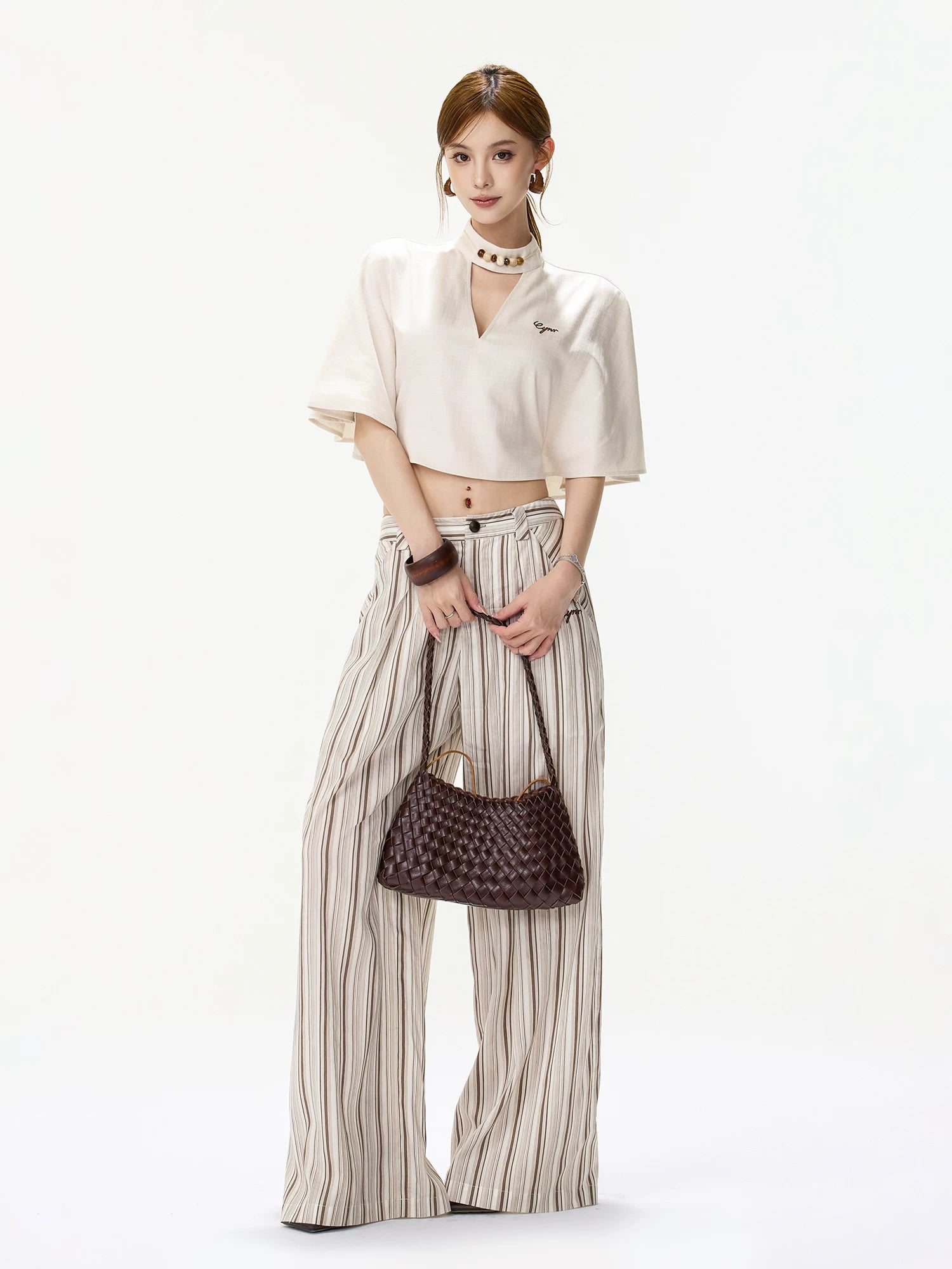 Striped Wide-Leg Pants