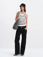 Striped Letter Print Tank