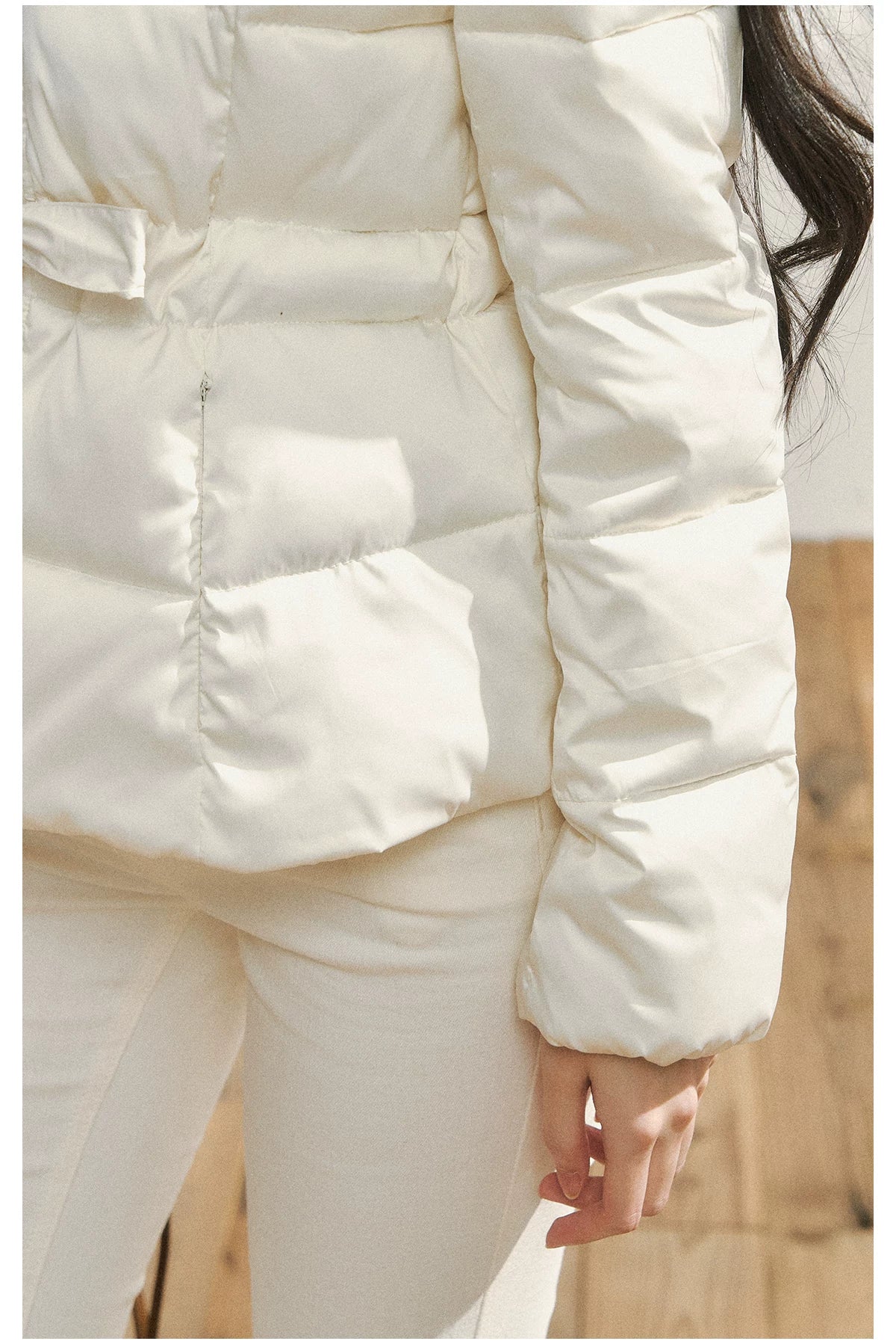 White Detachable Fur Collar Down Jacket