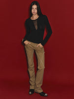 Vintage-Wash Slim Khaki Pants