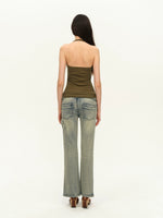 Twist-Front Halter Tank Top