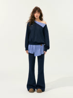 Detachable Collar Sweatshirt Set