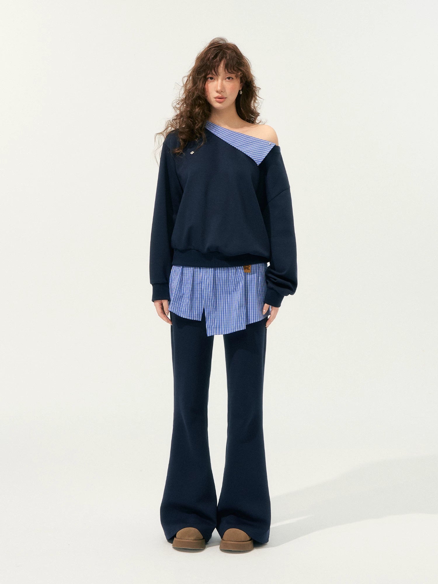 Detachable Collar Sweatshirt Set