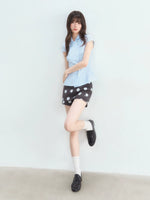 Light Blue Preppy Double-Breasted Shirt