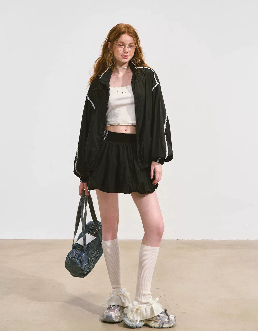 Lace‑Splice Sun Jacket &amp; Skirt Set
