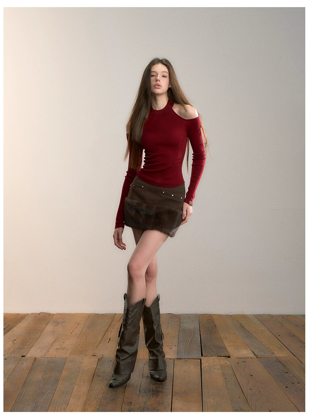 Rib Knit Off-Shoulder Two-Way Top