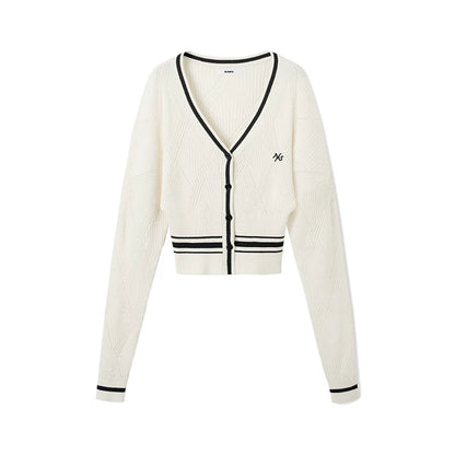 Newport Striped V-Neck Knit Cardigan