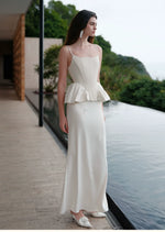 Luxury Handcrafted Beaded Satin Slip Dress Set