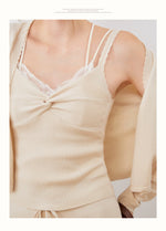 Knotted Wave Trim Knit Set
