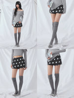 Gray Polka Dot Skort