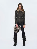 Waxed Faux-Leather Fur Jacket