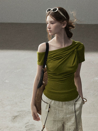 Asymmetric Short Sleeve Top