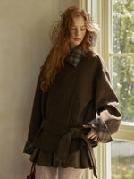 Plaid Panel Wool Cropped Jacket
