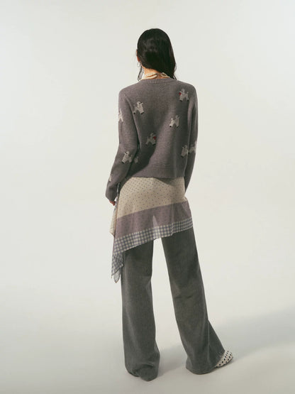 Dog Jacquard Cardigan