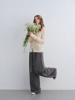 Crochet Belt Pleated Trousers