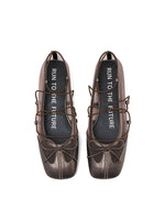 Sheepskin Microfiber Mesh Strap Mary Jane Flats