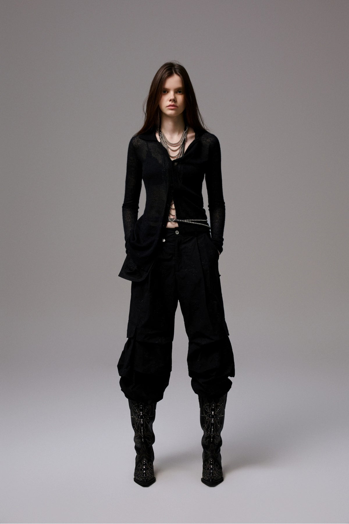 Mohair Slim Transparent Cardigan