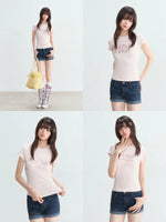 Rhinestone Letter Fitted T-shirt