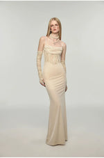 Mermaid Strap Long Velvet Bodycon Dress
