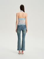 Lace Bow Cross Halter Camisole