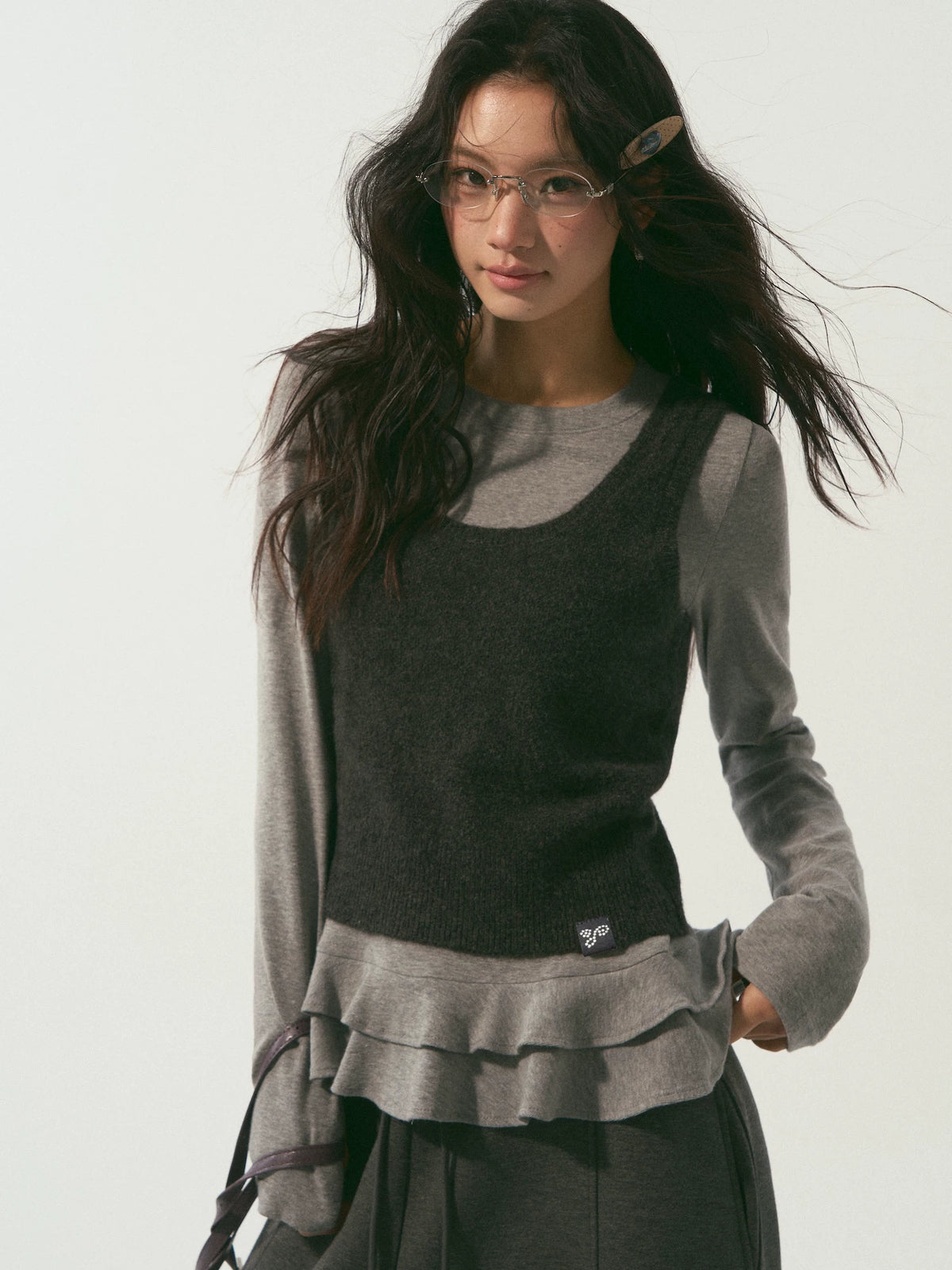 Blue &amp; Black Knit Vest Set