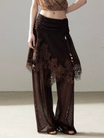 Lace Patchwork Wide Leg Pants