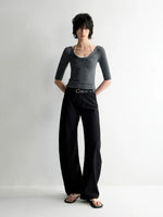 Cross-Design Low-Waisted Casual Pants